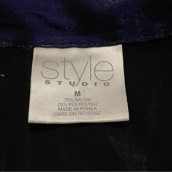 Vintage Purple Metallic Button Down Blouse Size M - Picture 5 of 6